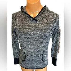 RBX Women’s Sz S Heather Gray Pullover Hooded Sweatshirt Front Pocket Thumbholes